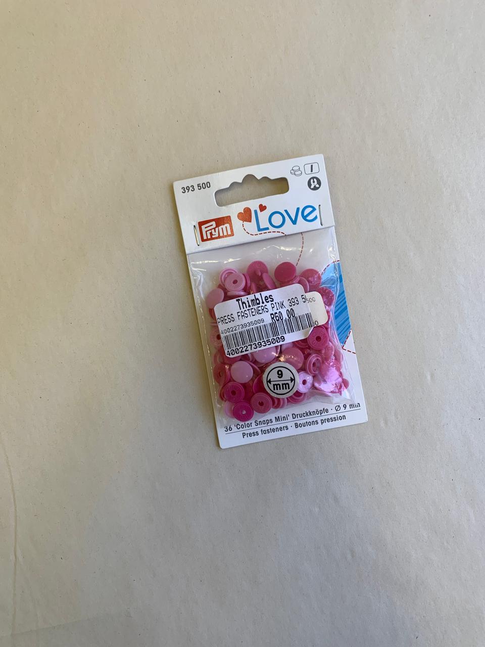 Pink Press Fasteners